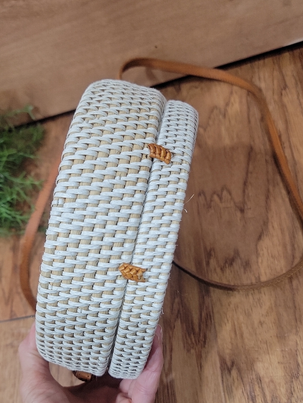 Klara Haloho Hand Crafted Round Rattan Crossbody - Picture 7 of 14